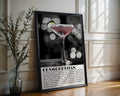 Cosmopolitan Cocktail Black and White Poster - GroovyGrove