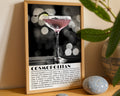 Cosmopolitan Cocktail Black and White Poster - GroovyGrove