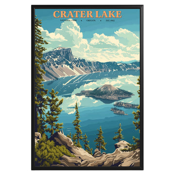 Crater Lake National Park Vintage Poster - GroovyGrove