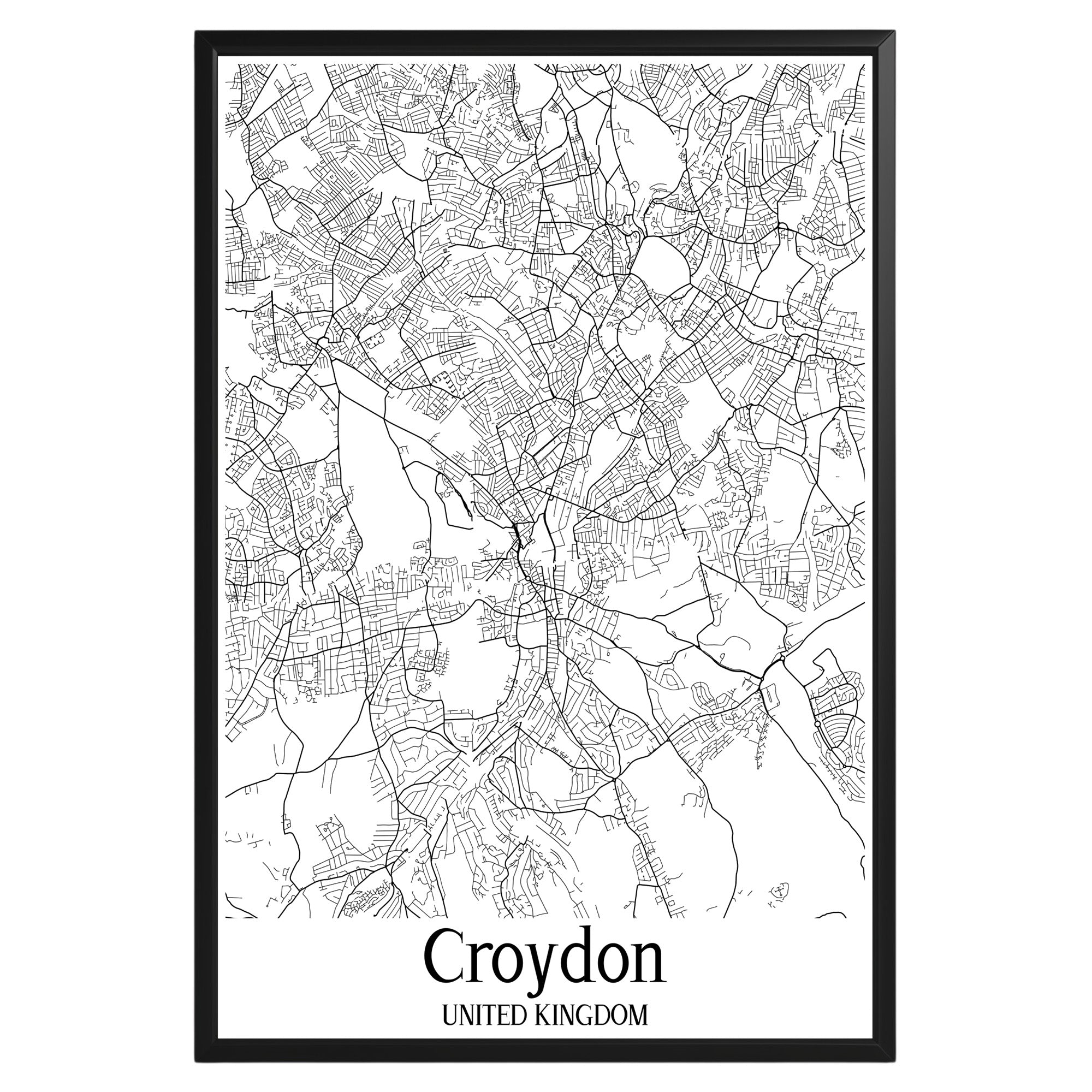 Croydon United Kingdom City Map Poster - GroovyGrove