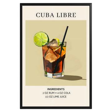 Cuba Libre Vintage Cocktail Poster - GroovyGrove