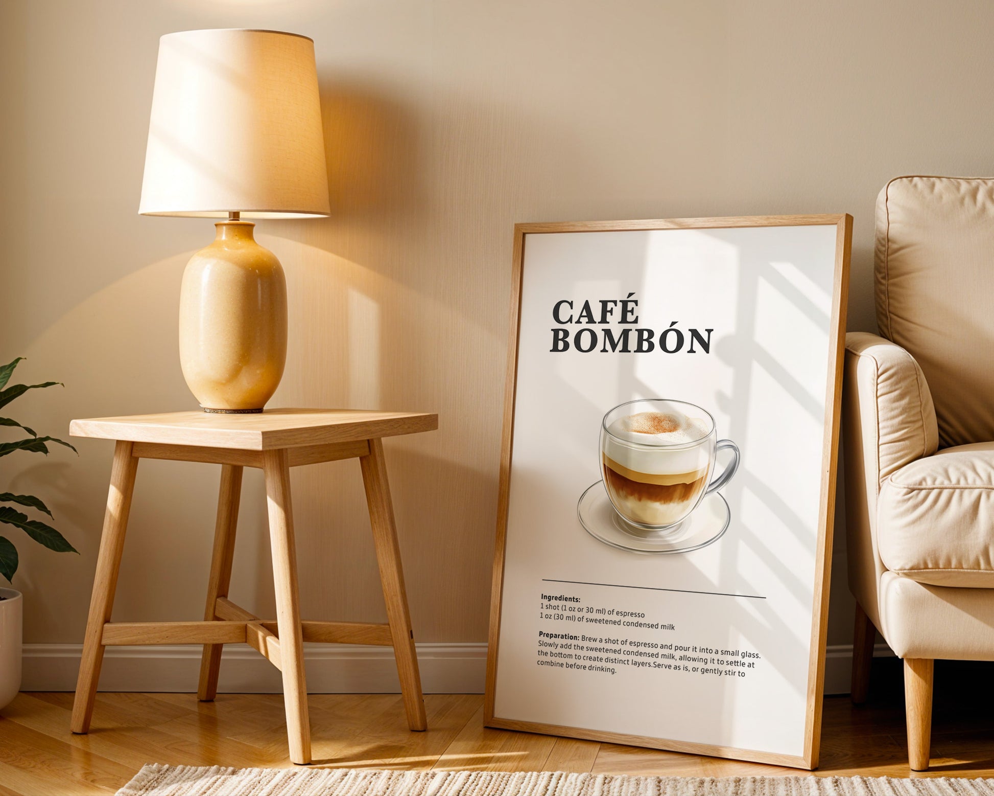 Café Bombón Coffee Recipe Poster - GroovyGrove