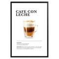 Café Con Leche Coffee Recipe Poster - GroovyGrove