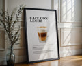 Café Con Leche Coffee Recipe Poster - GroovyGrove