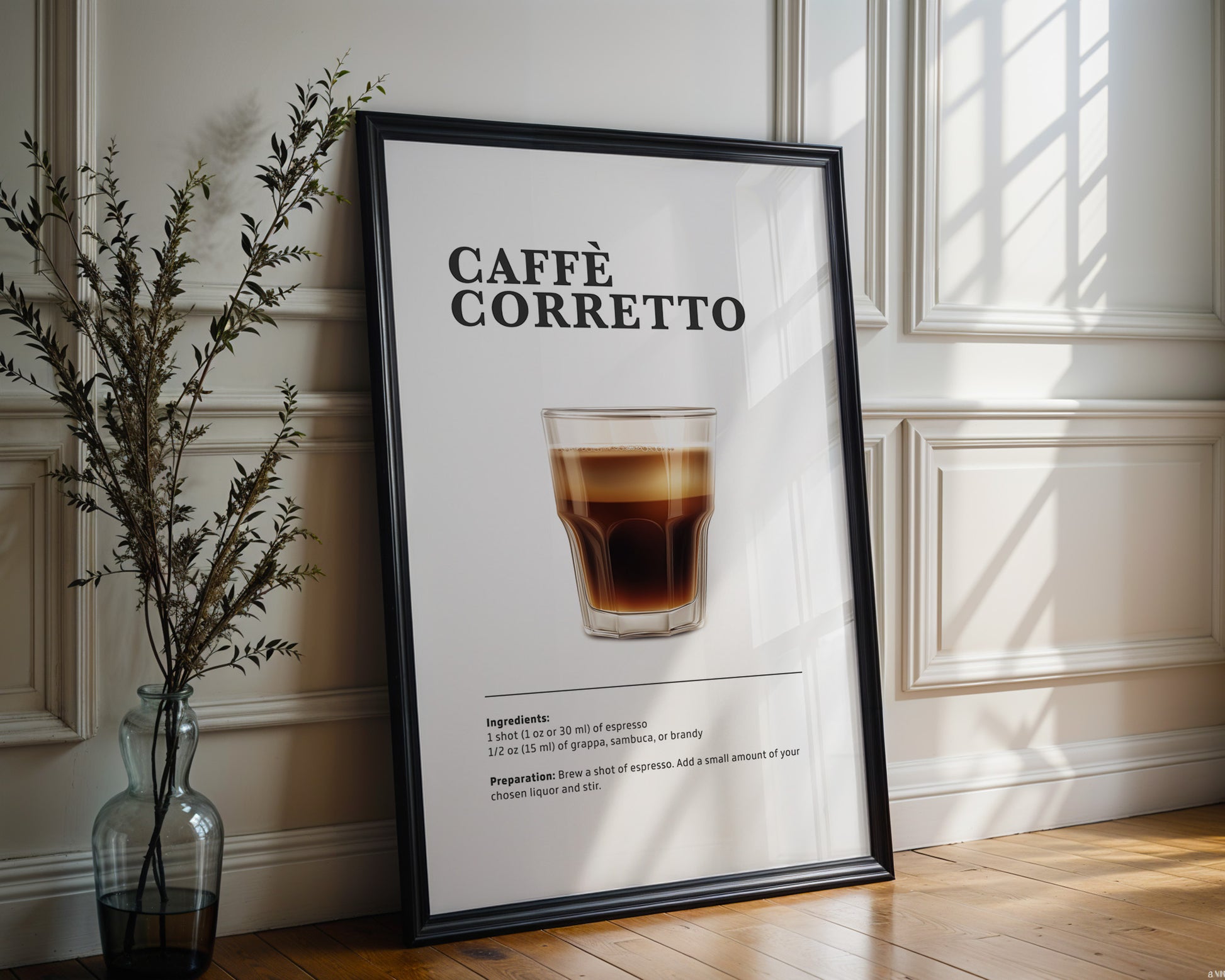 Corretto Coffee Recipe Poster - GroovyGrove