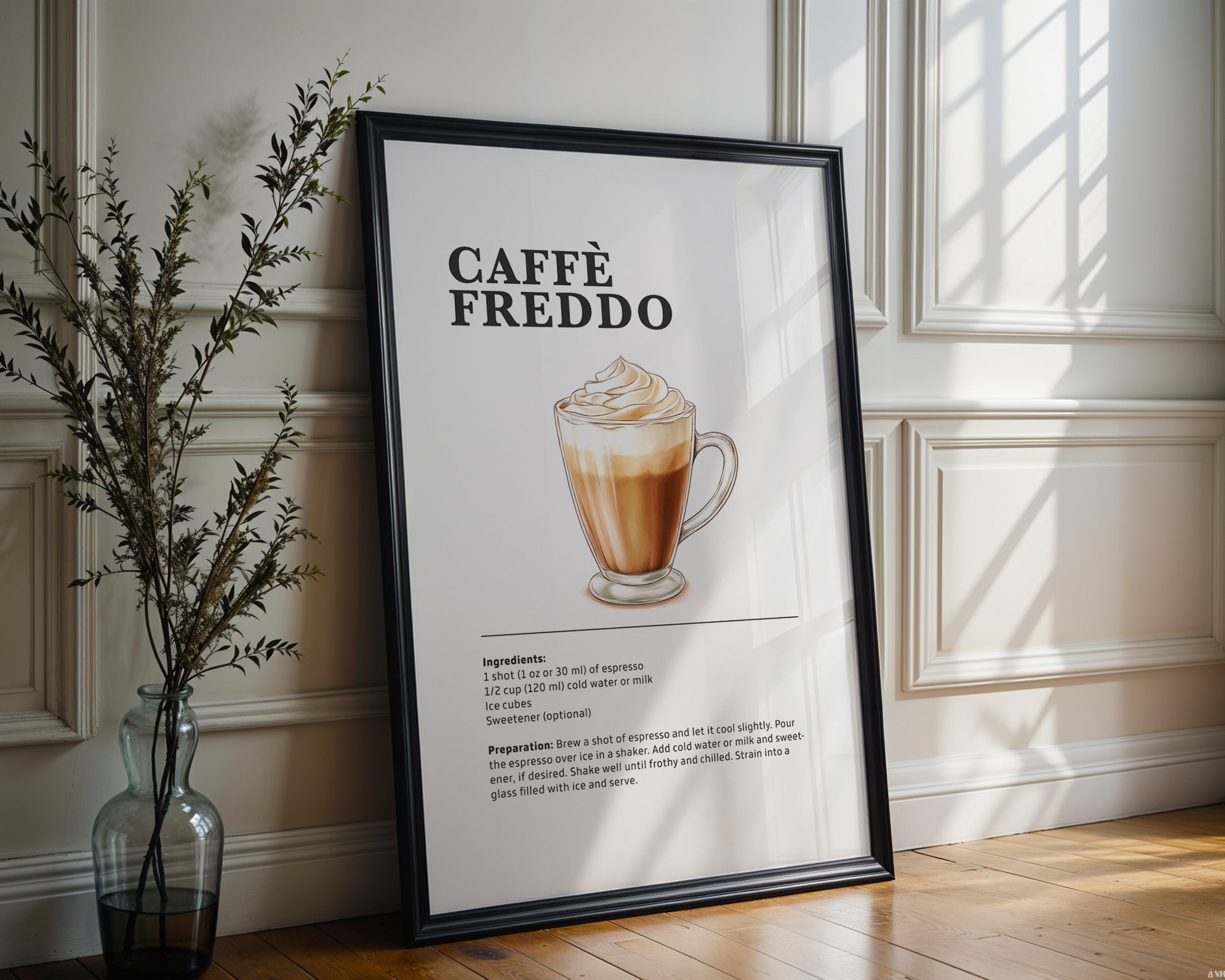 Caffè Freddo Coffee Recipe Poster - GroovyGrove