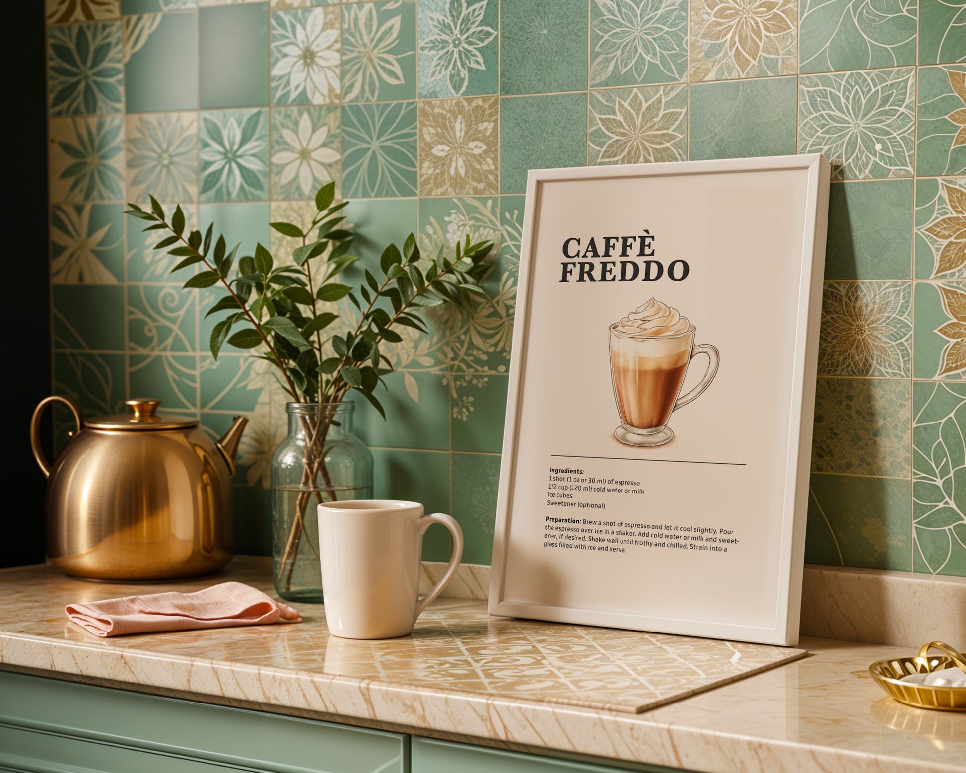 Caffè Freddo Coffee Recipe Poster - GroovyGrove