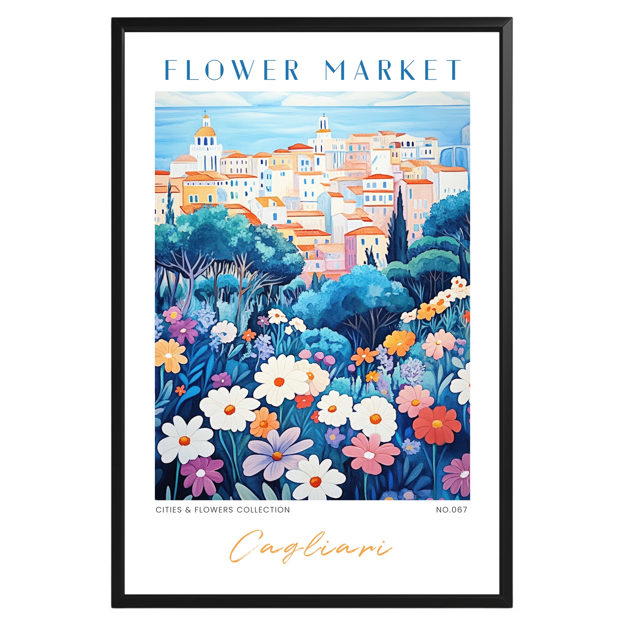 Cagliari Italy Flower Market Poster - GroovyGrove