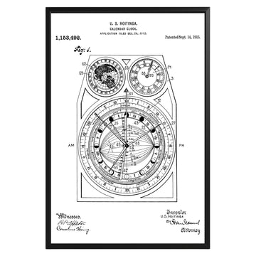 Calendar Clock 1915 Patent Poster - GroovyGrove