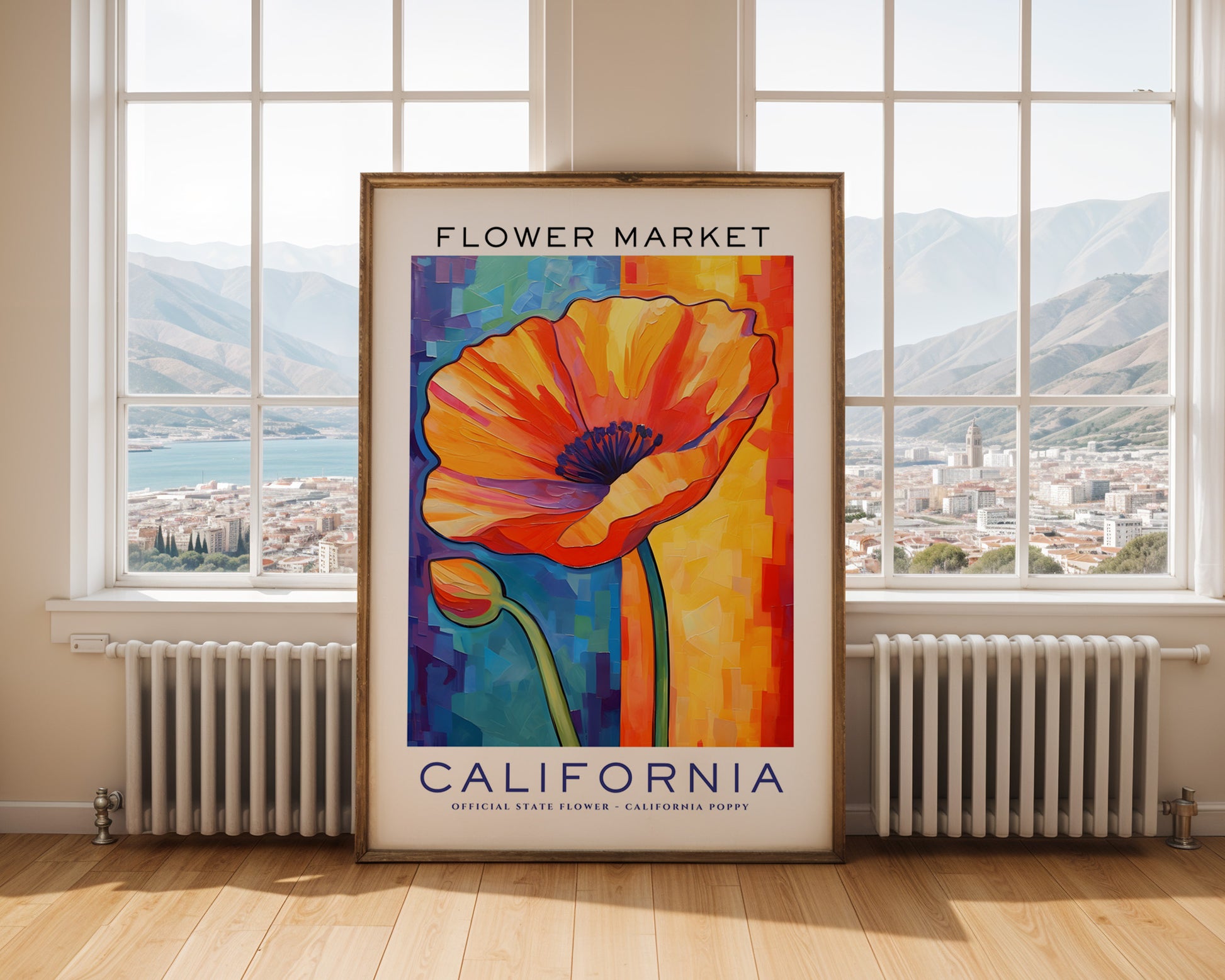 California State Flower Market Poster - GroovyGrove