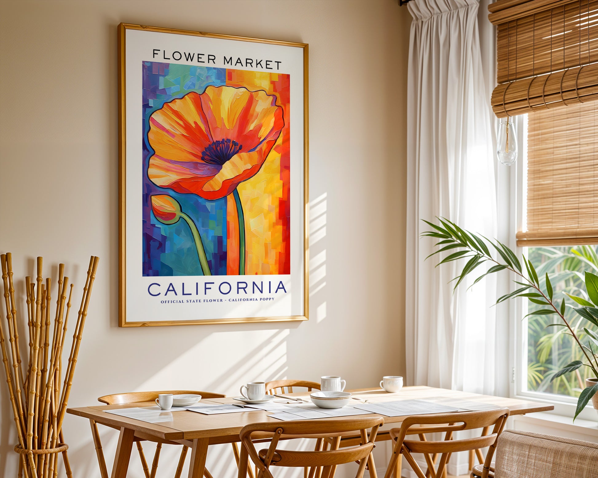 California State Flower Market Poster - GroovyGrove