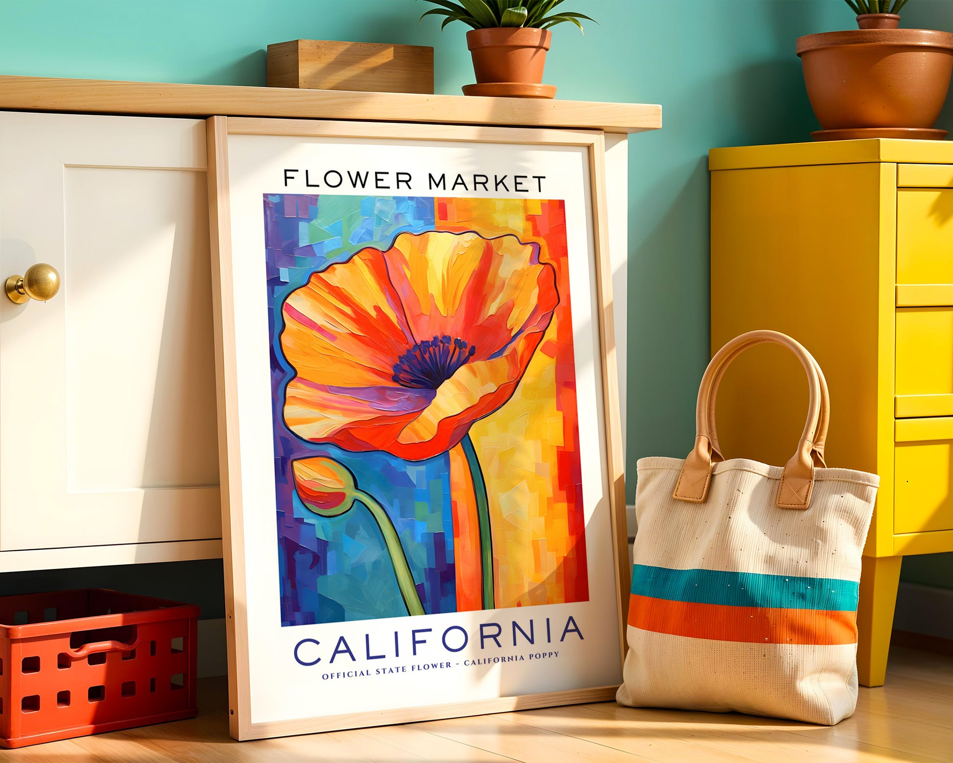 California State Flower Market Poster - GroovyGrove