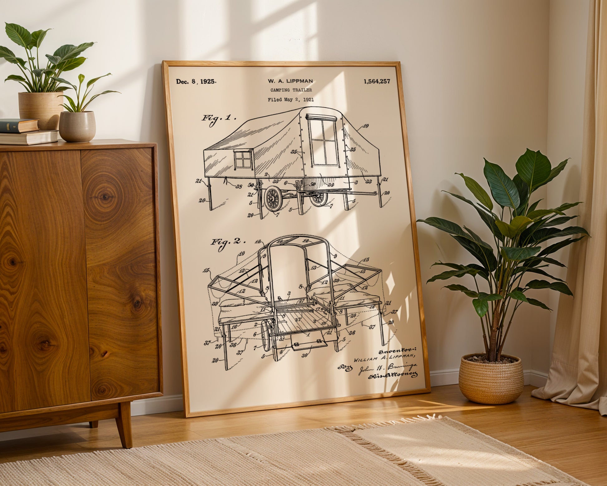 Camping Trailer 1925 Patent Poster - GroovyGrove