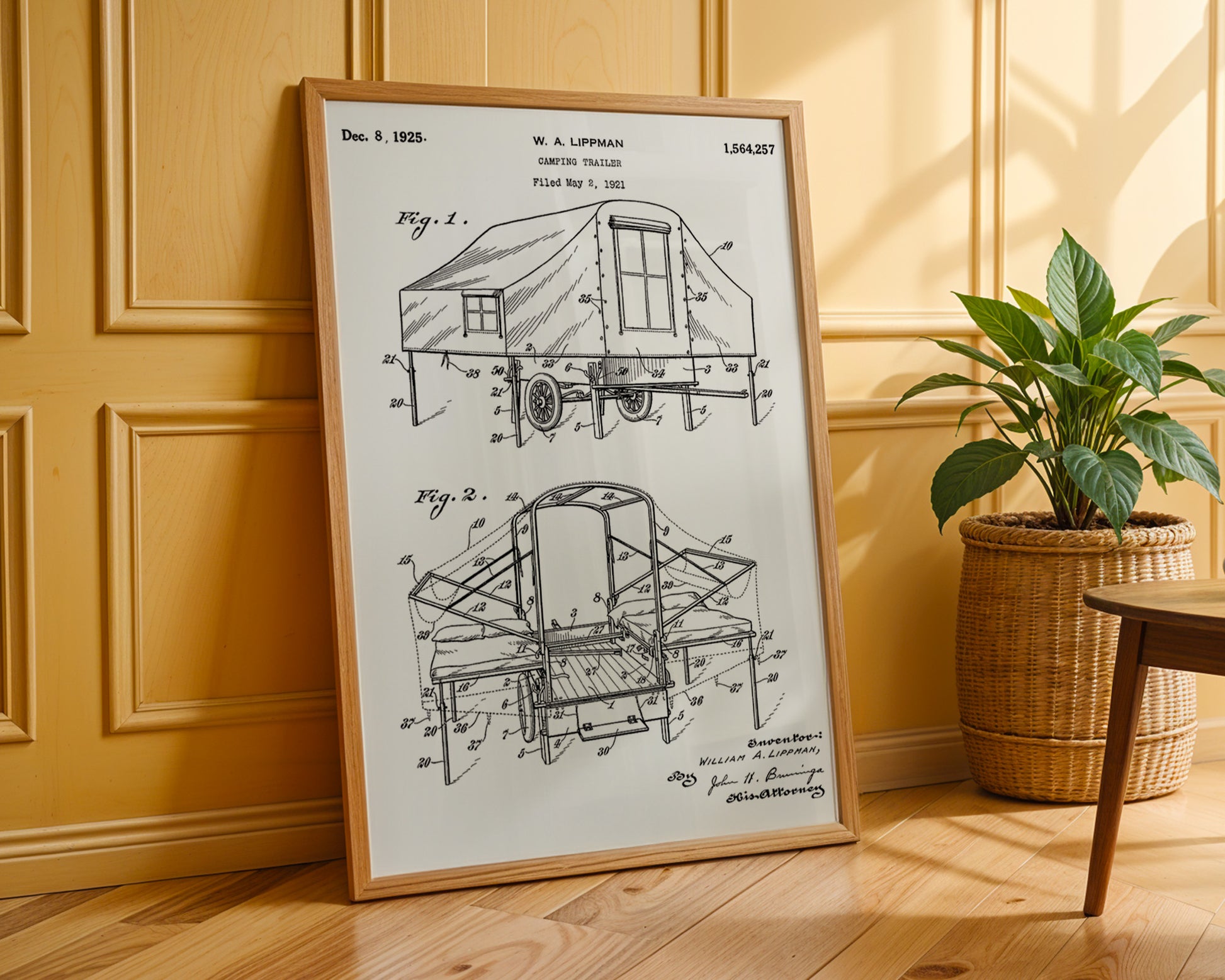 Camping Trailer 1925 Patent Poster - GroovyGrove