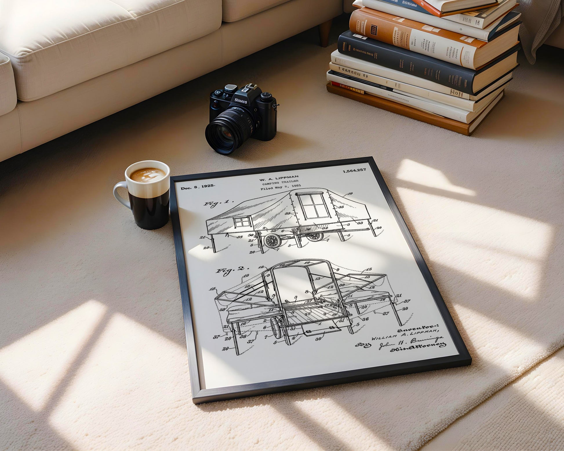 Camping Trailer 1925 Patent Poster - GroovyGrove