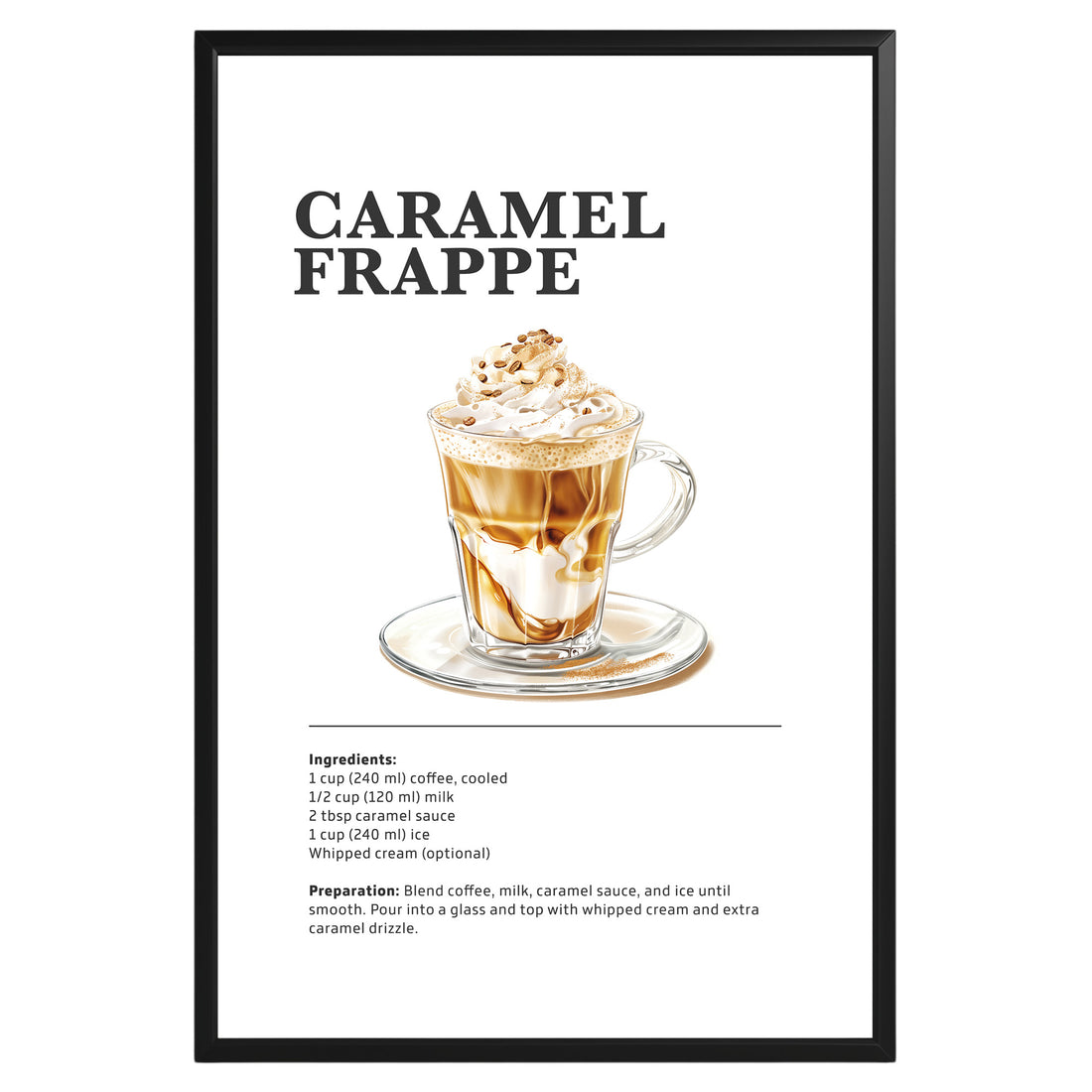 Caramel Frappe Coffee Recipe Poster - GroovyGrove