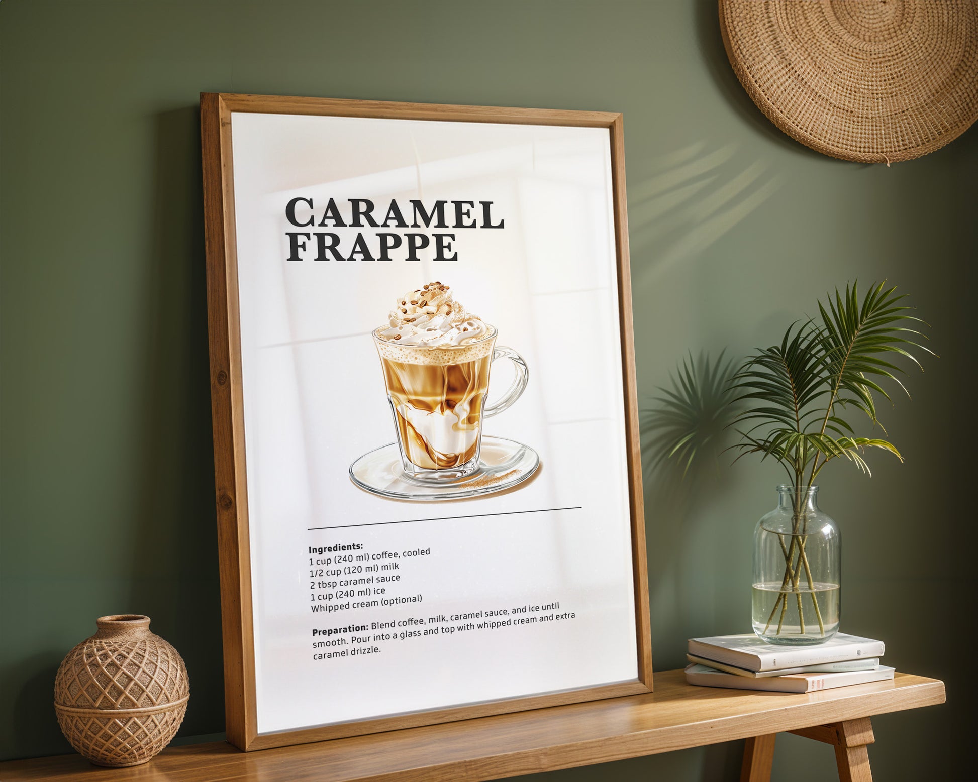 Caramel Frappe Coffee Recipe Poster - GroovyGrove