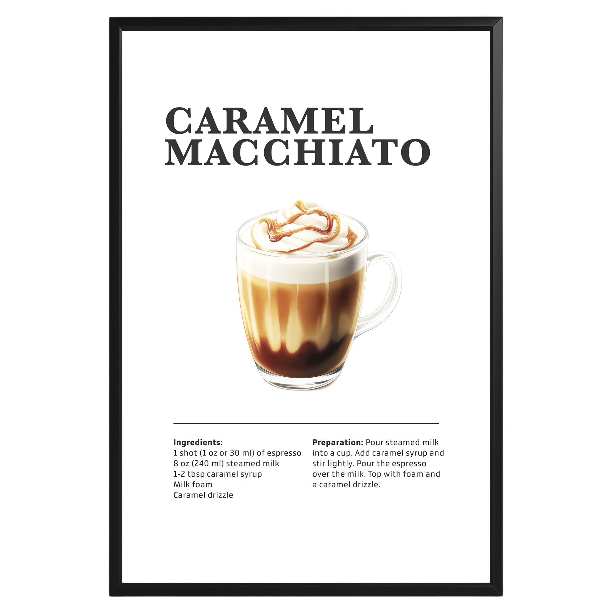 Caramel Macchiato Coffee Recipe Poster - GroovyGrove