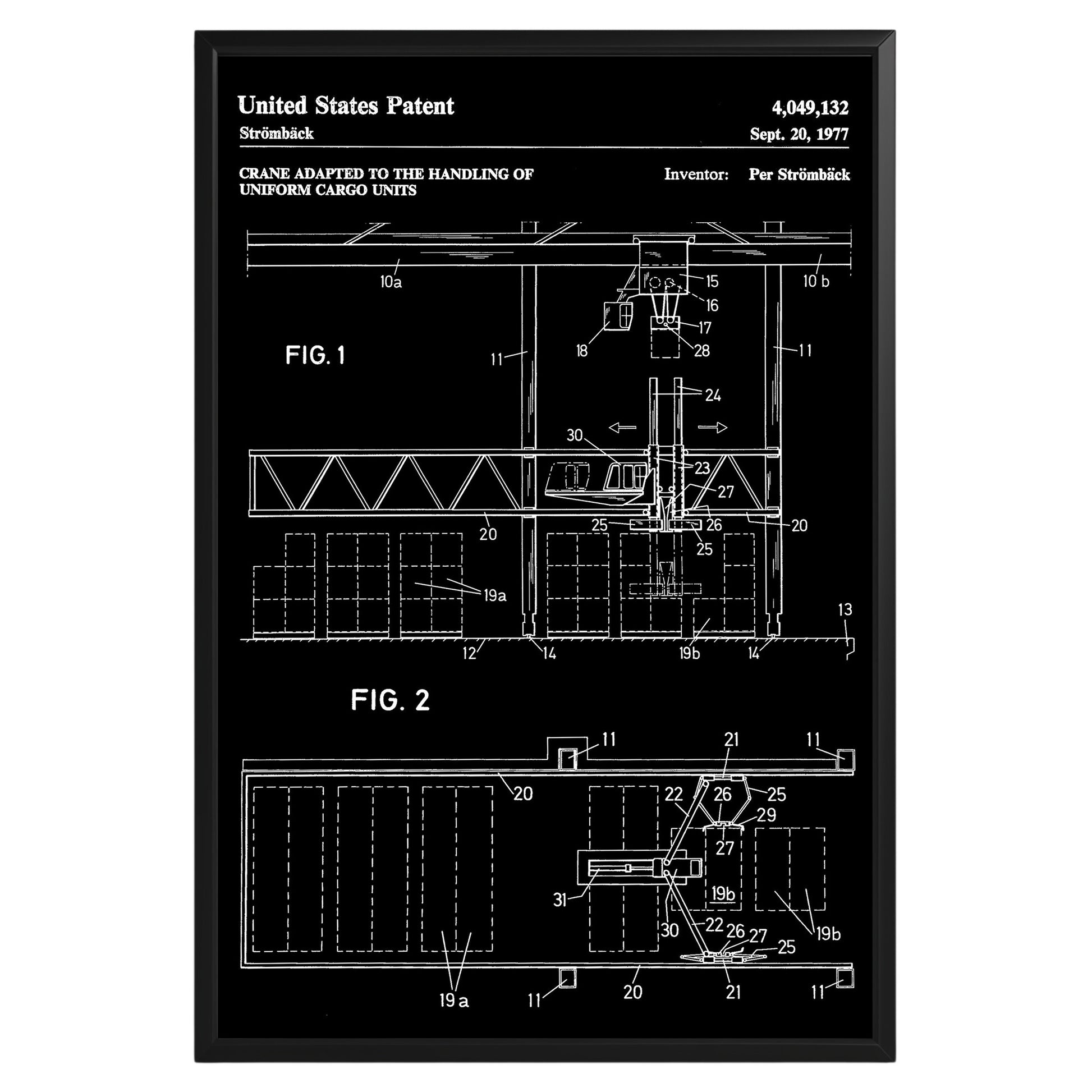 Cargo Crane 1977 Patent Poster - GroovyGrove