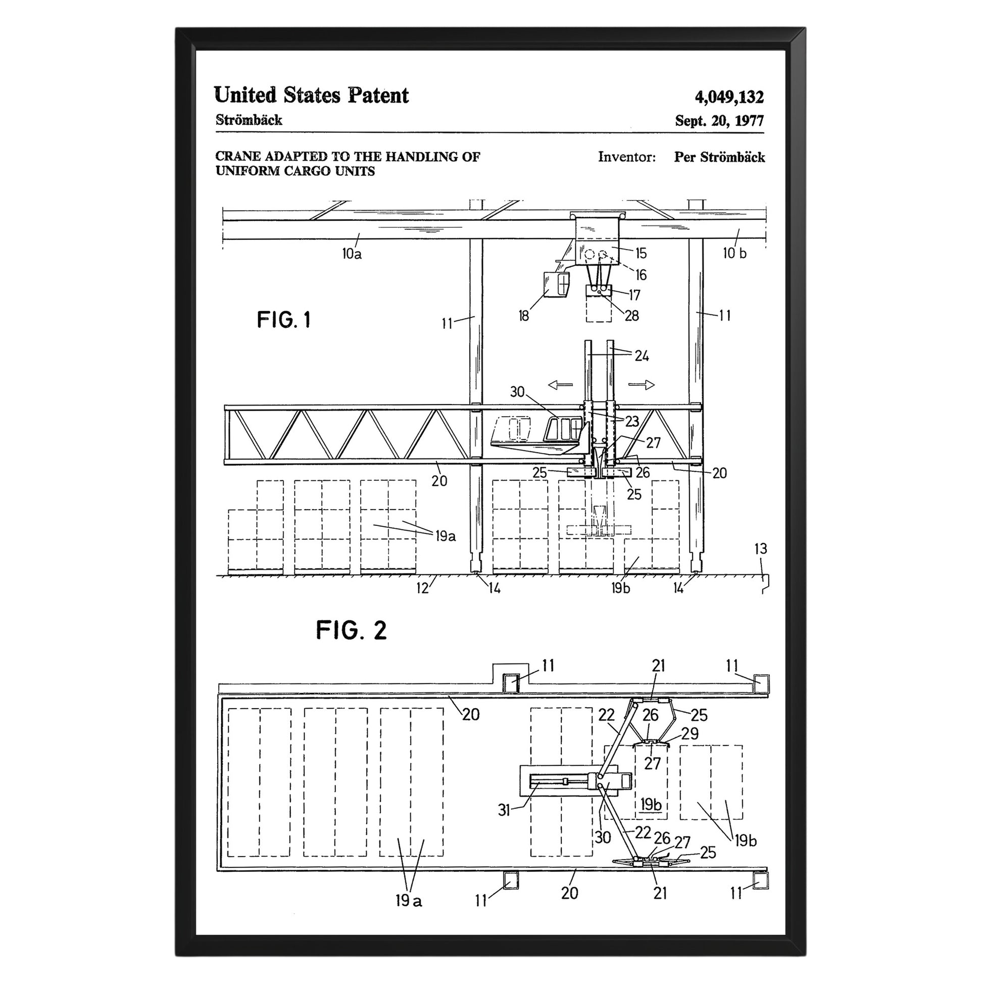 Cargo Crane 1977 Patent Poster - GroovyGrove