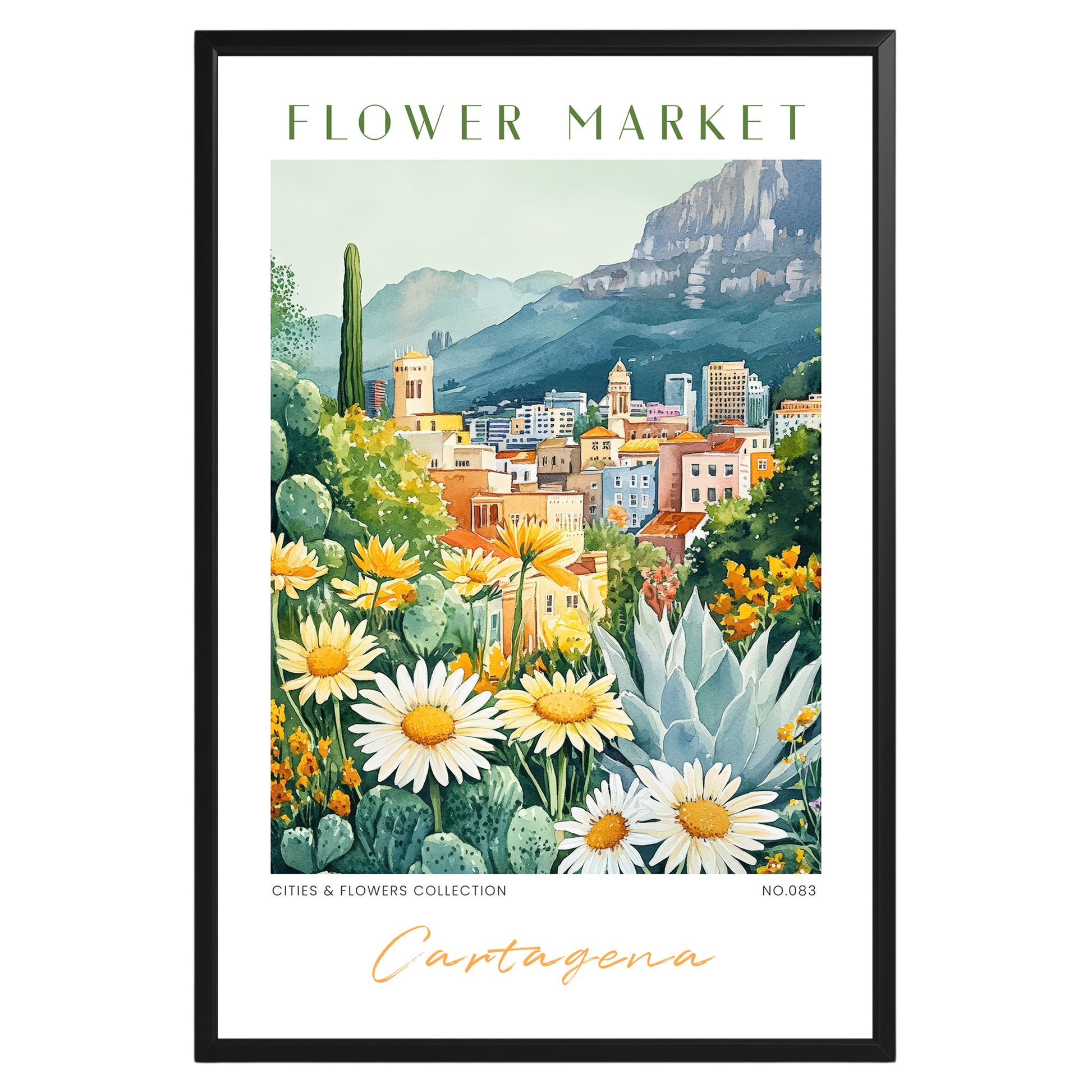 Cartagena Spain Flower Market Poster - GroovyGrove