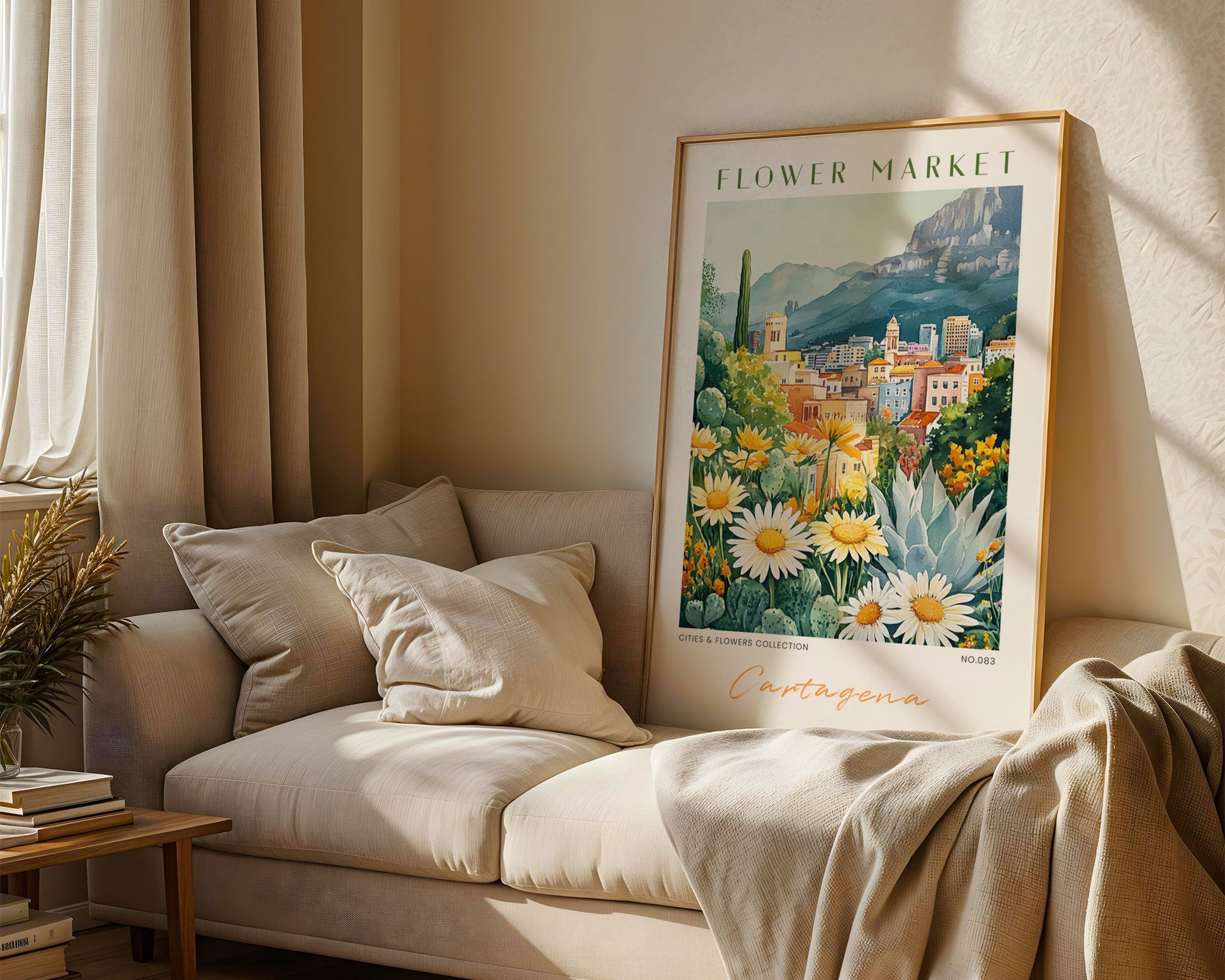 Cartagena Spain Flower Market Poster - GroovyGrove