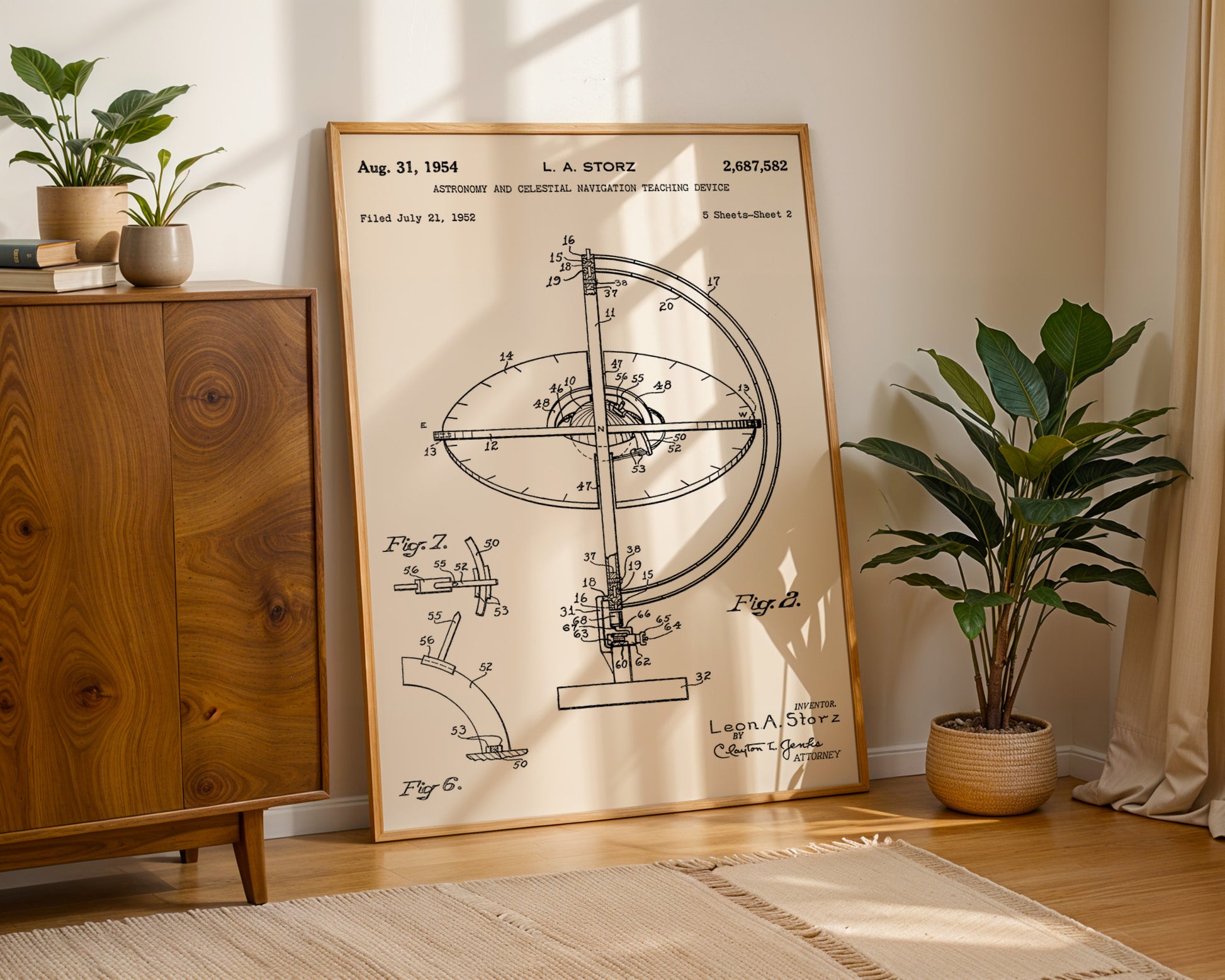 Celestial Navigation Device 1954 Patent Poster - GroovyGrove