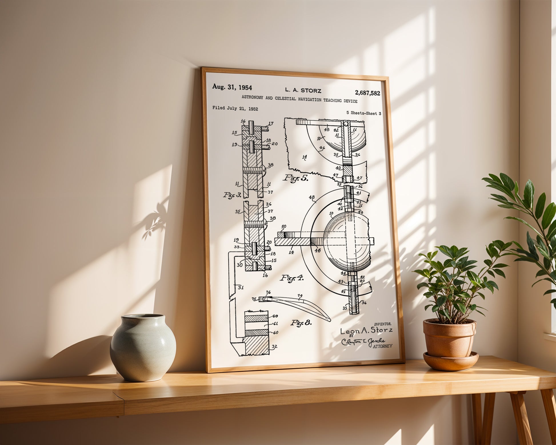 Celestial Navigation Device 1954 Patent Poster - GroovyGrove