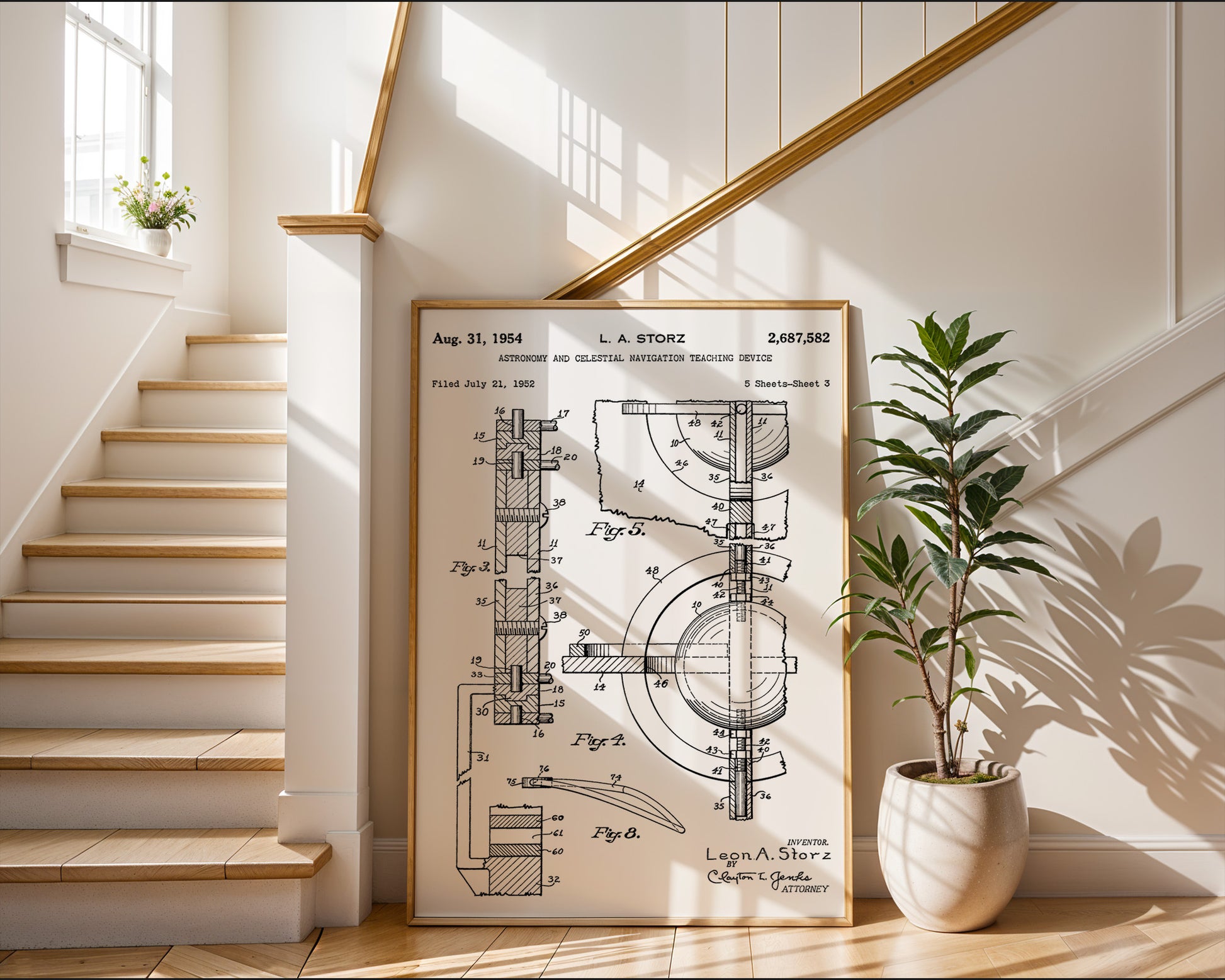 Celestial Navigation Device 1954 Patent Poster - GroovyGrove