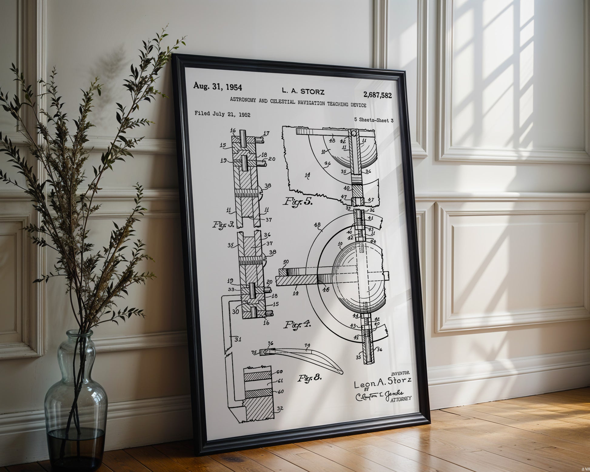 Celestial Navigation Device 1954 Patent Poster - GroovyGrove