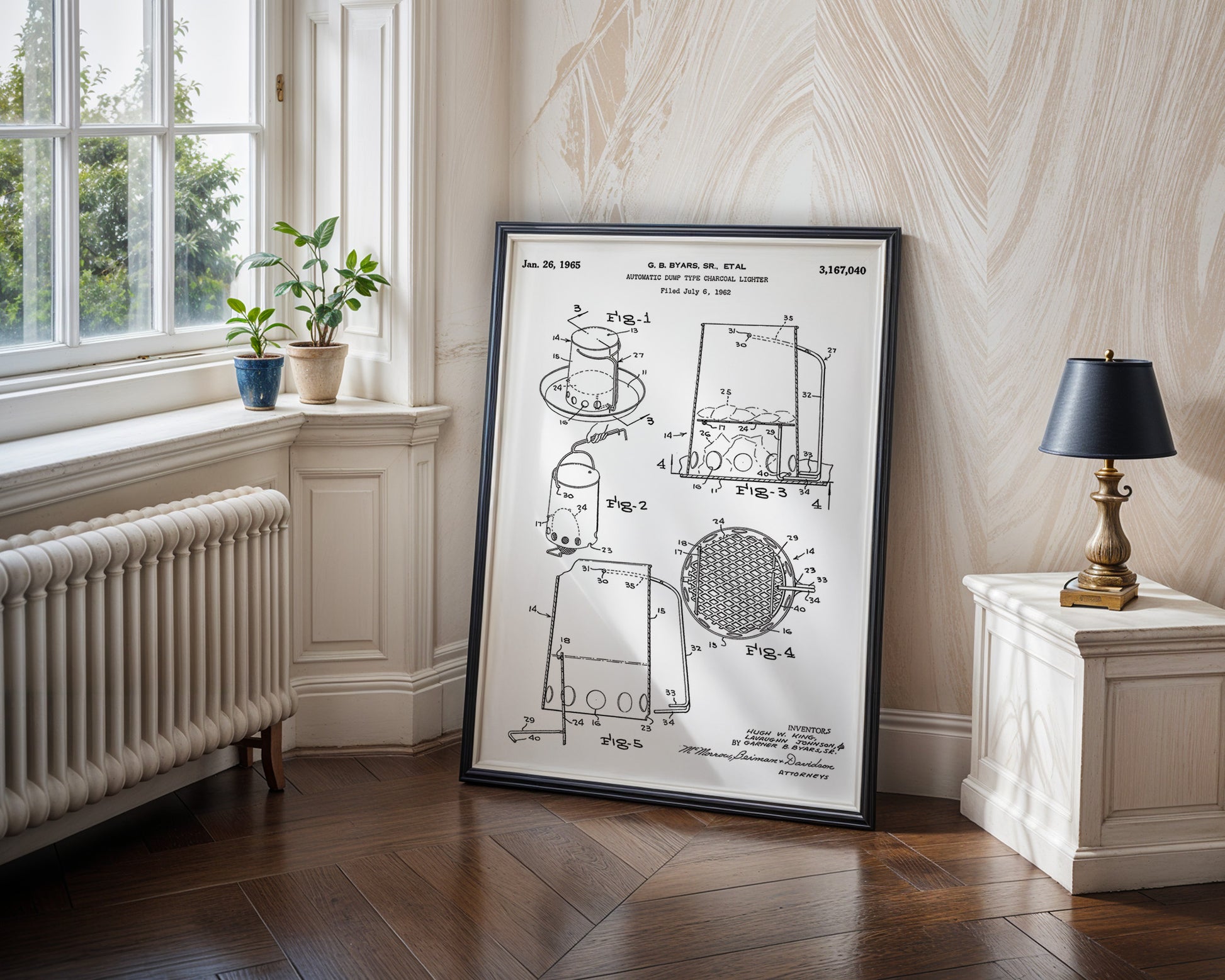 Charcoal Starter 1965 Patent Poster - GroovyGrove