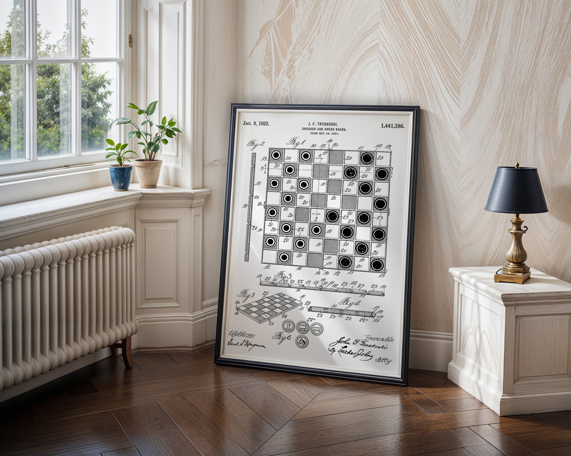 Checker And Chess Board 1923 Patent Poster - GroovyGrove