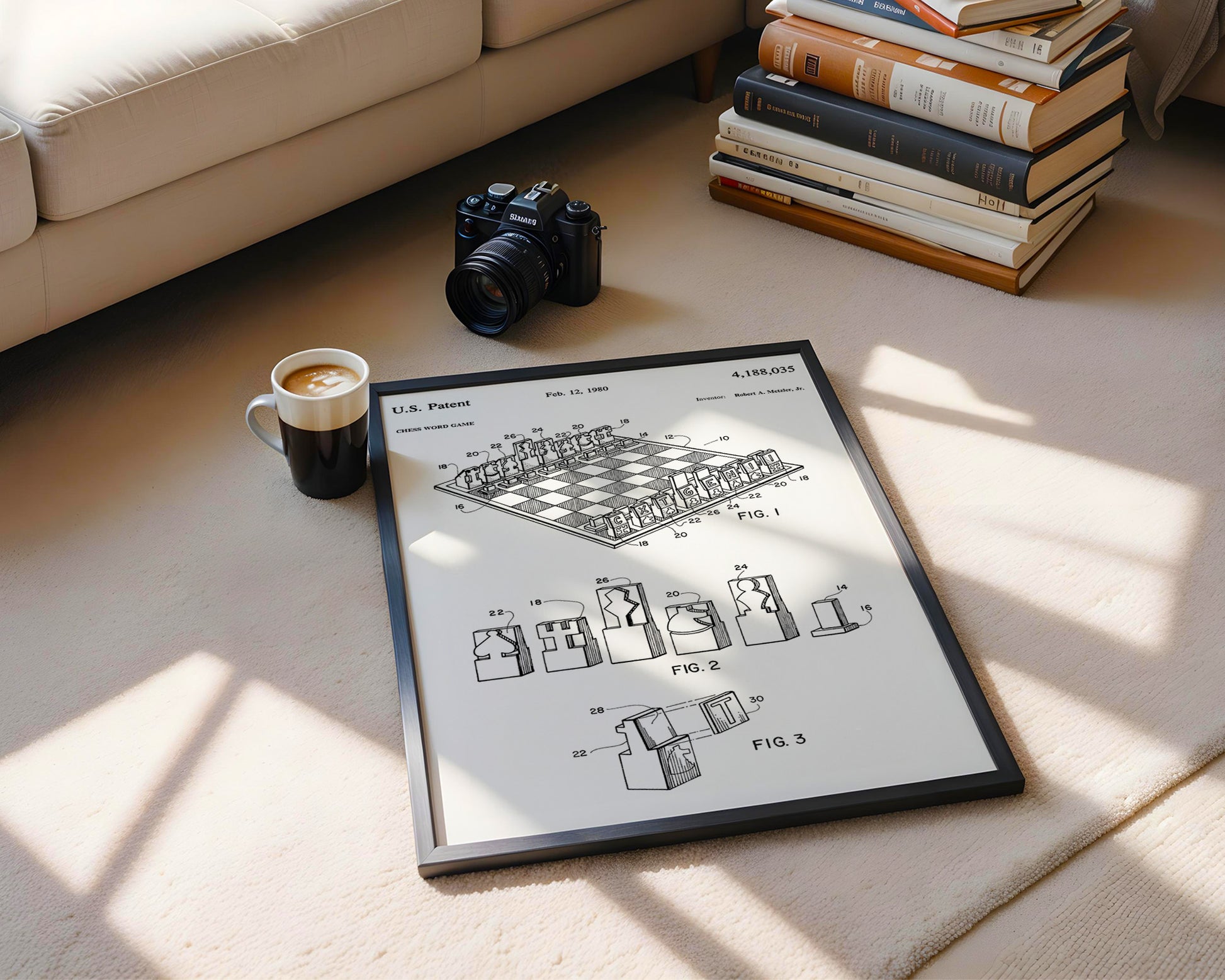 Chess Word Game 1980 Patent Poster - GroovyGrove