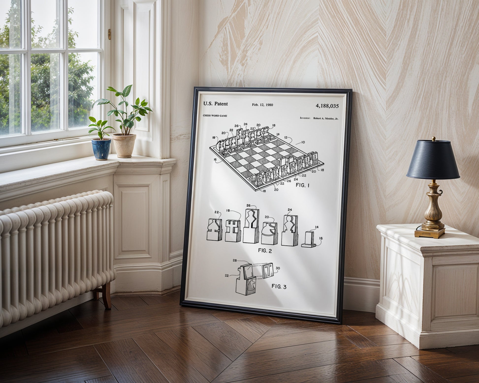 Chess Word Game 1980 Patent Poster - GroovyGrove