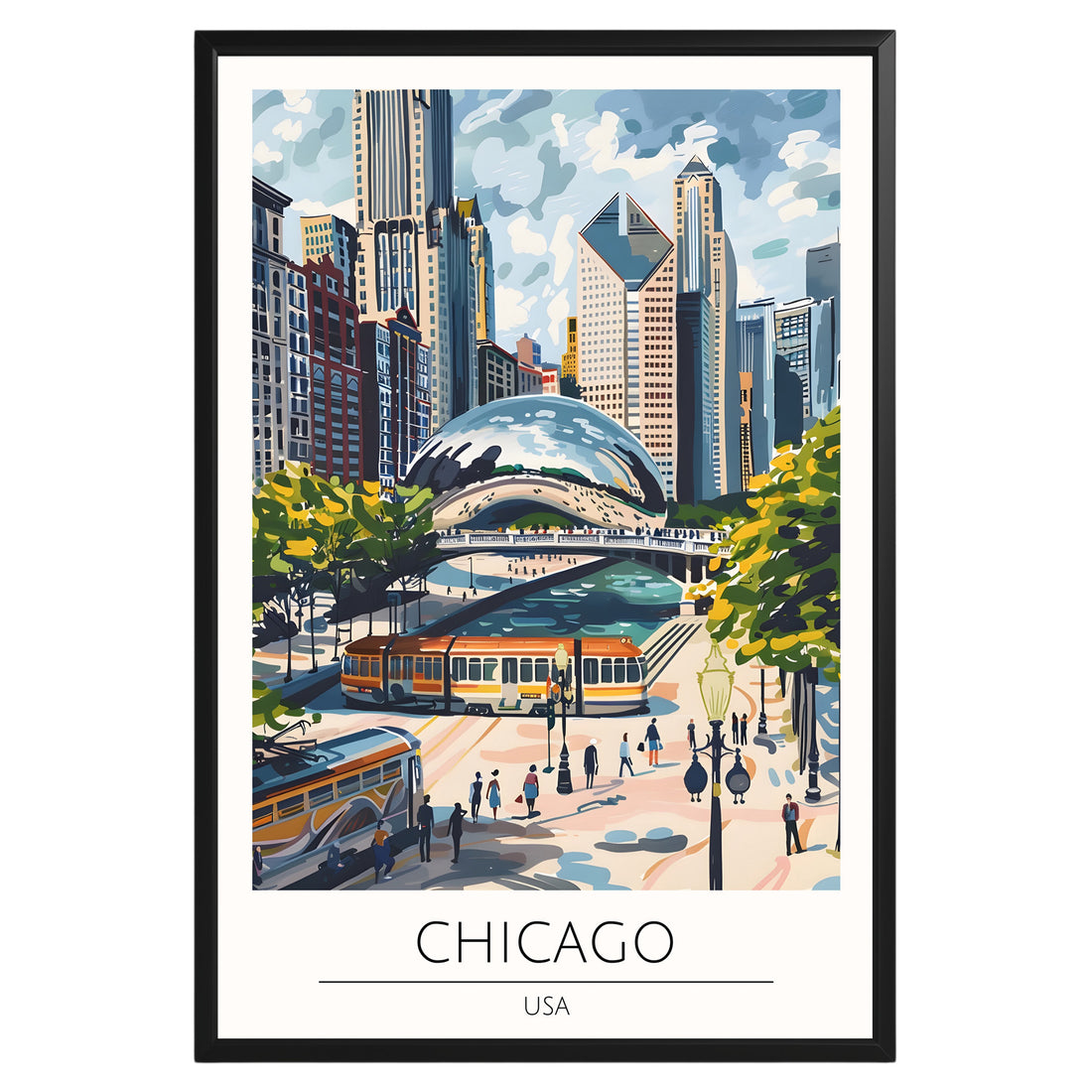 Chicago Illinois Travel Poster - GroovyGrove