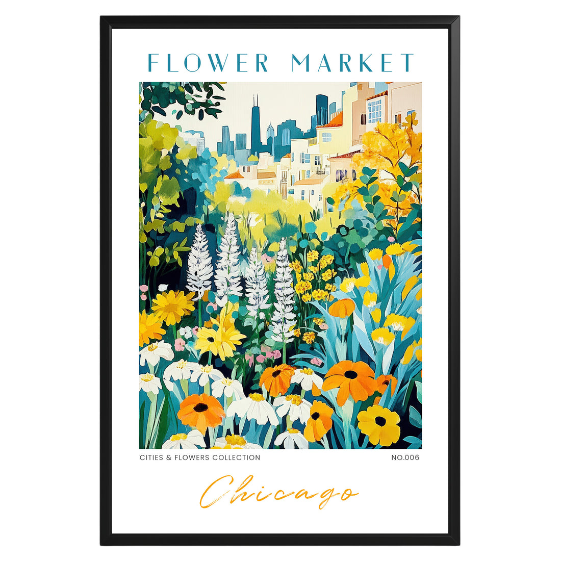 Chicago Illinois Flower Market Poster - GroovyGrove