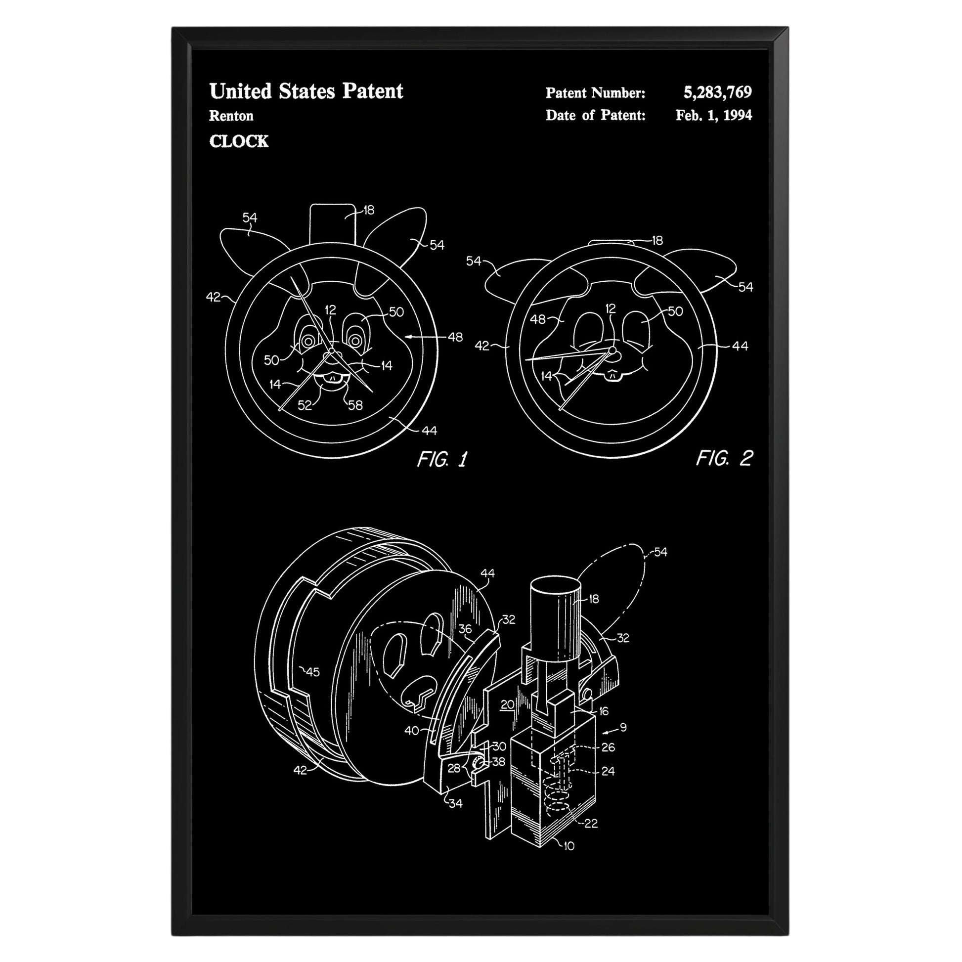 Children Clock 1994 Patent Poster - GroovyGrove