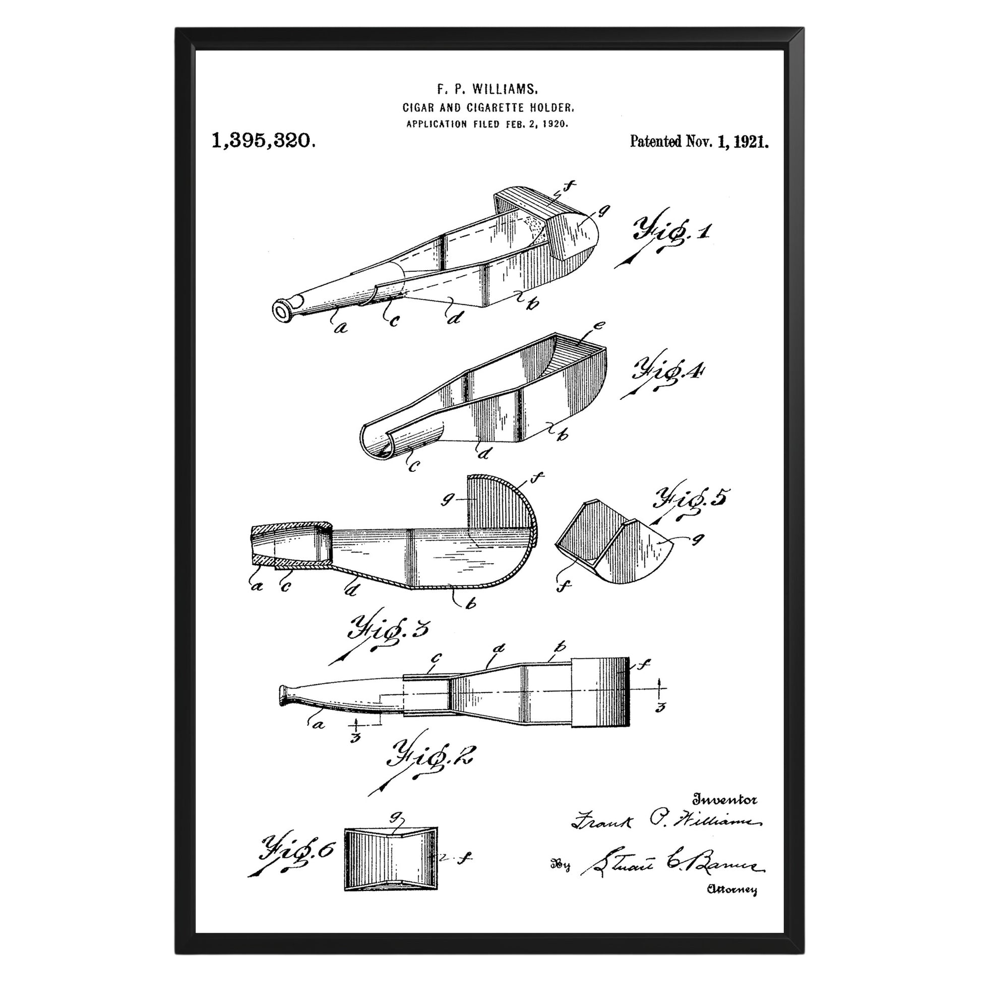 Cigar And Cigarette Holder 1921 Patent Poster - GroovyGrove