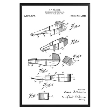 Cigar And Cigarette Holder 1921 Patent Poster - GroovyGrove