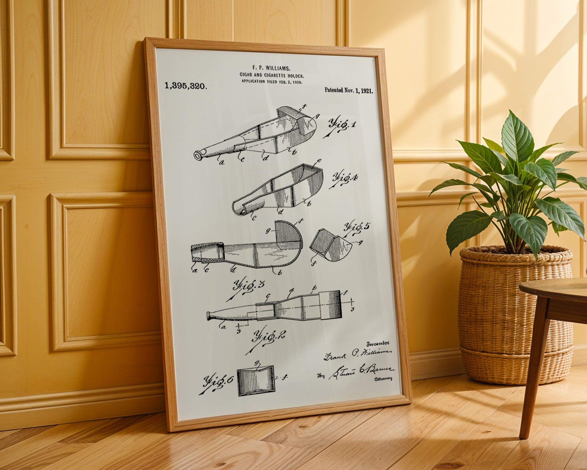 Cigar And Cigarette Holder 1921 Patent Poster - GroovyGrove