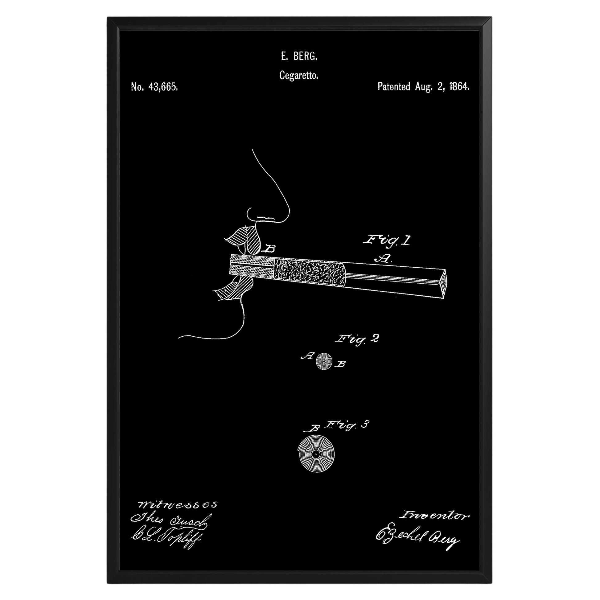 Cigarretes 1864 Patent Poster - GroovyGrove