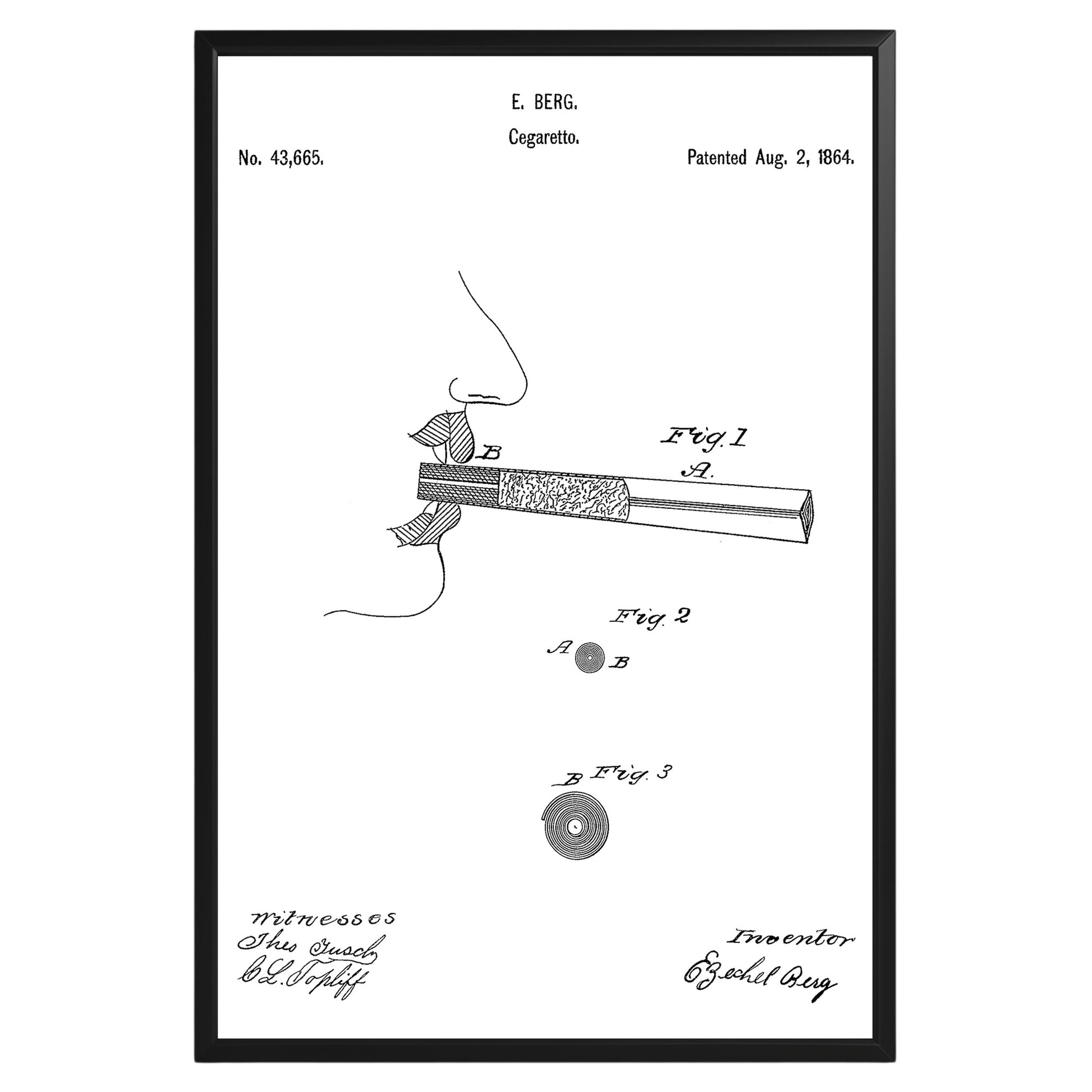 Cigarretes 1864 Patent Poster - GroovyGrove