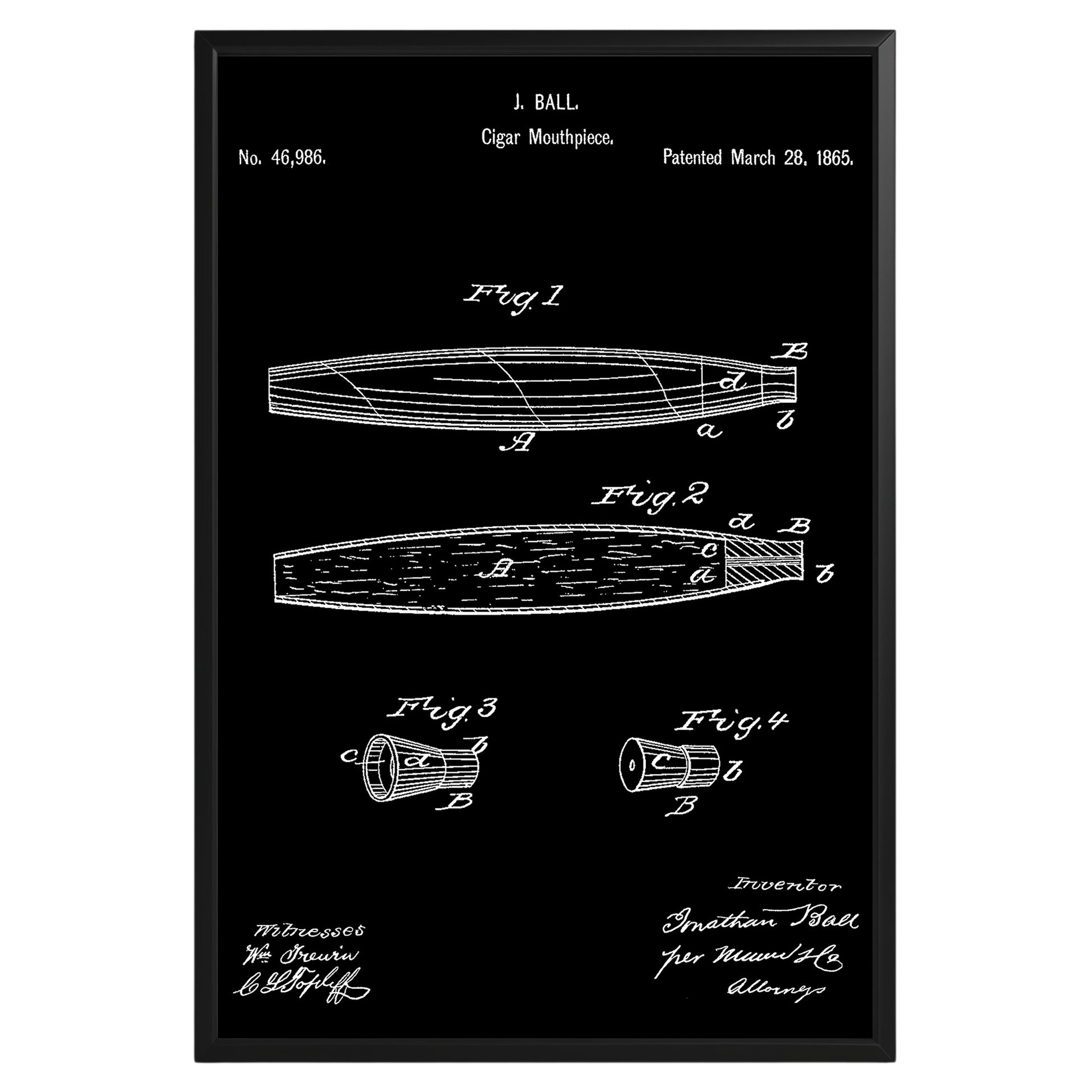 Cigars Mout Piece 1865 Patent Poster - GroovyGrove