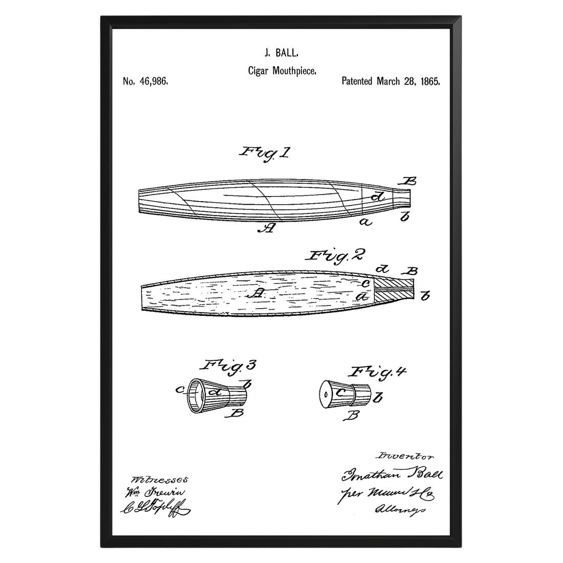 Cigars Mout Piece 1865 Patent Poster - GroovyGrove