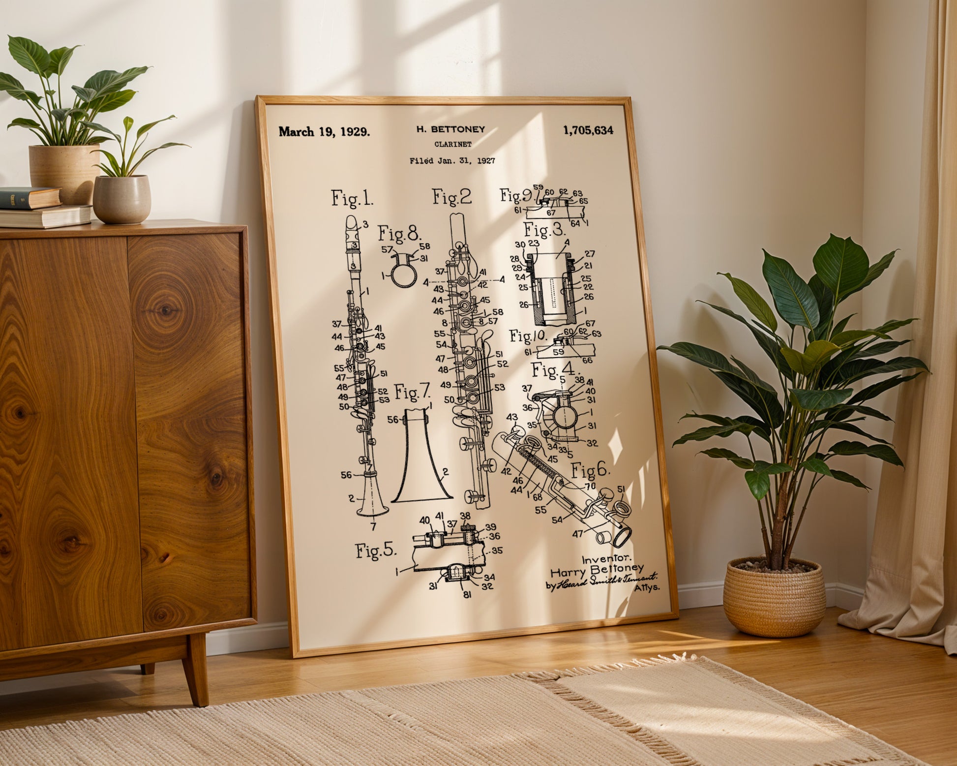 Clarinet 1929 Patent Poster - GroovyGrove