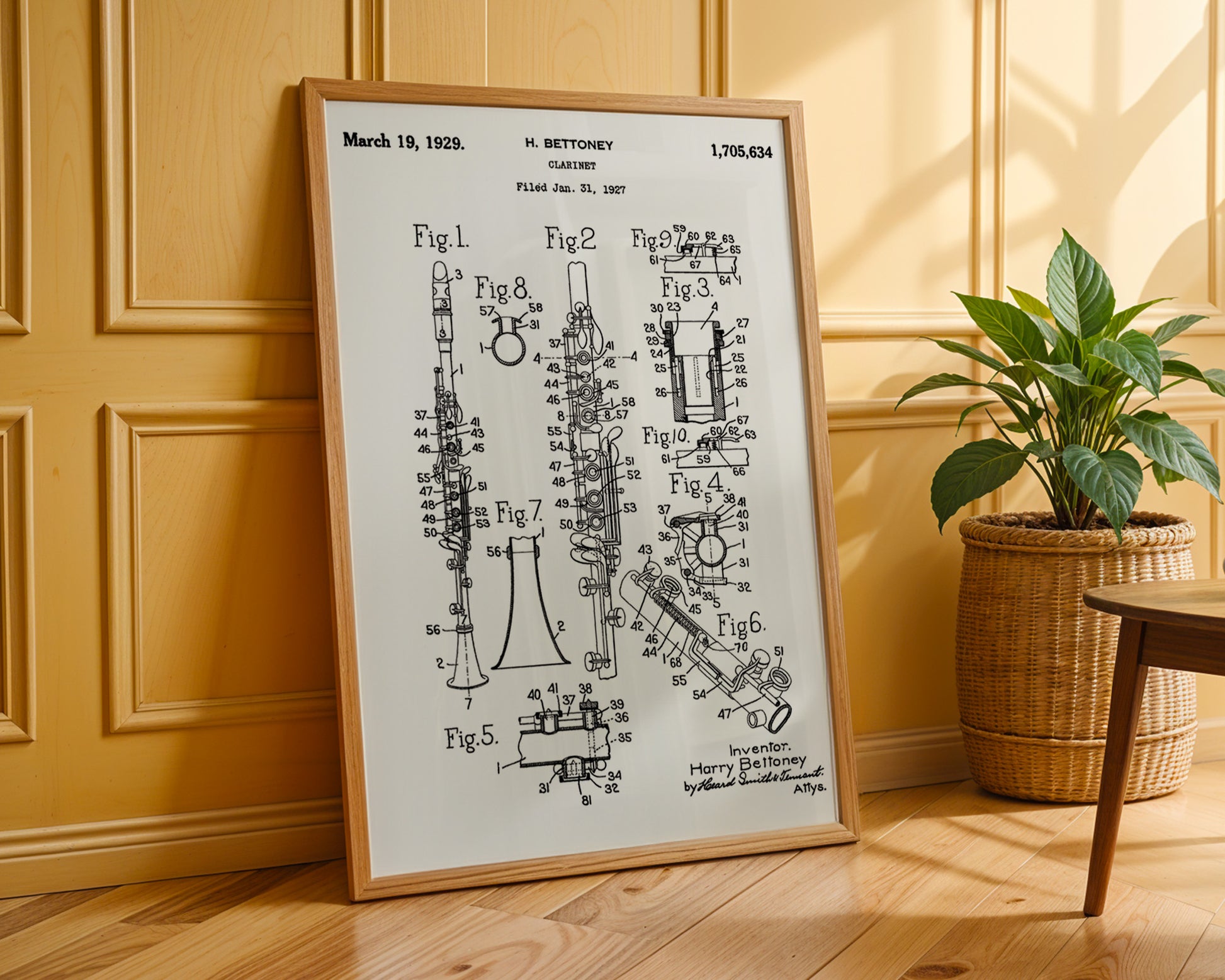 Clarinet 1929 Patent Poster - GroovyGrove