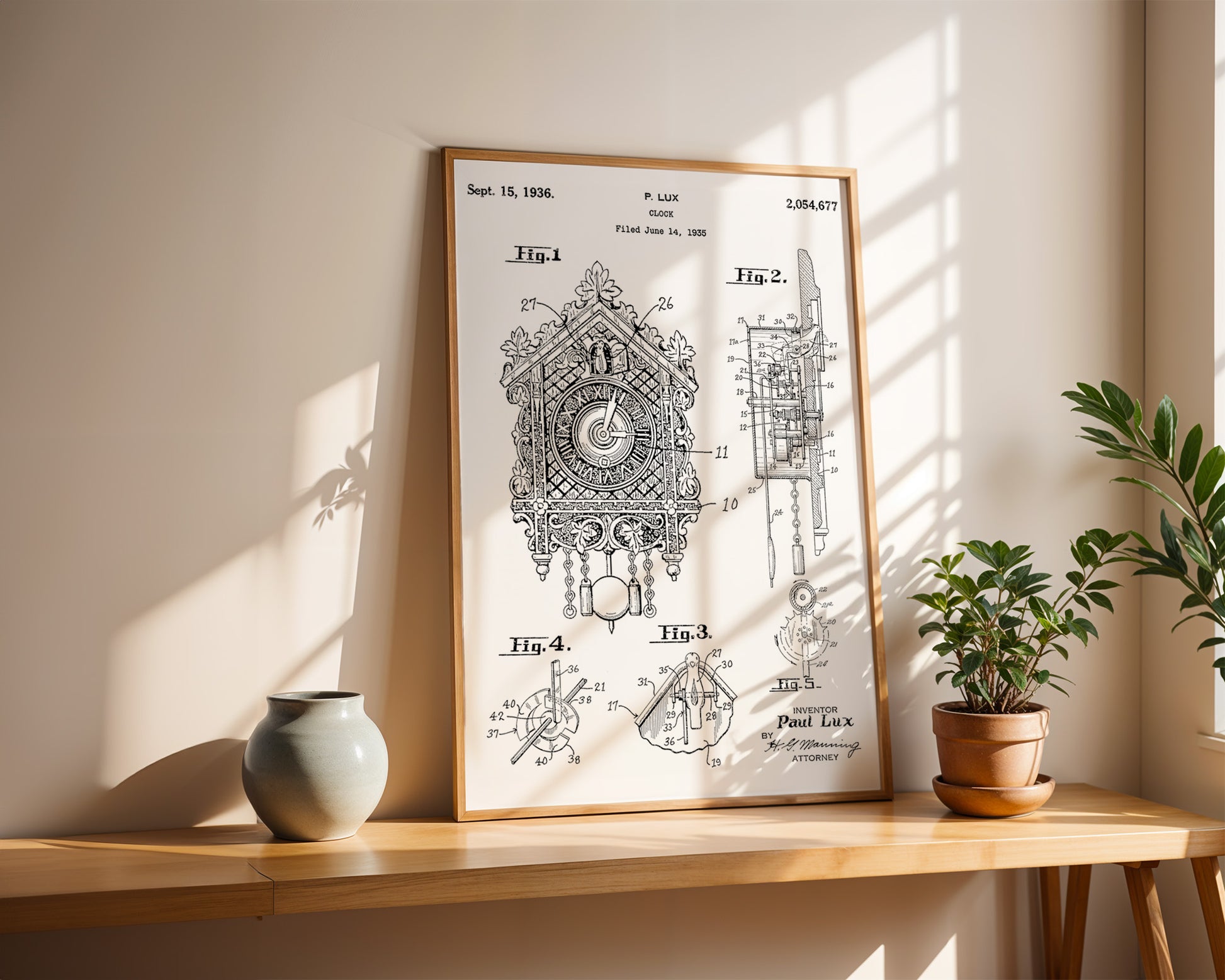 Clock 1936 Patent Poster - GroovyGrove