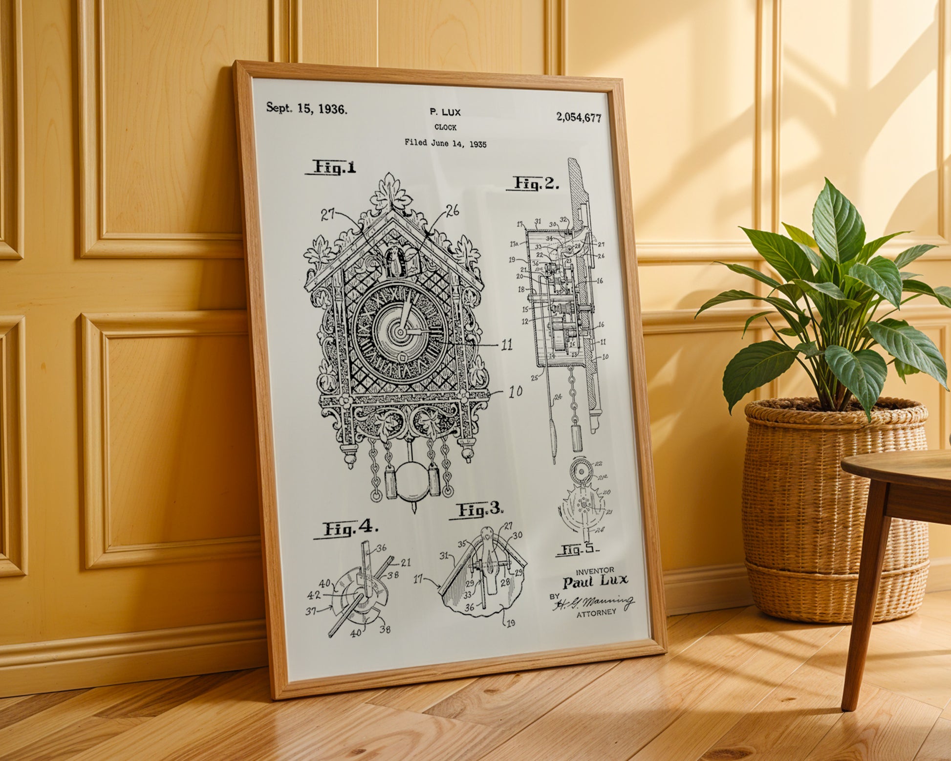 Clock 1936 Patent Poster - GroovyGrove