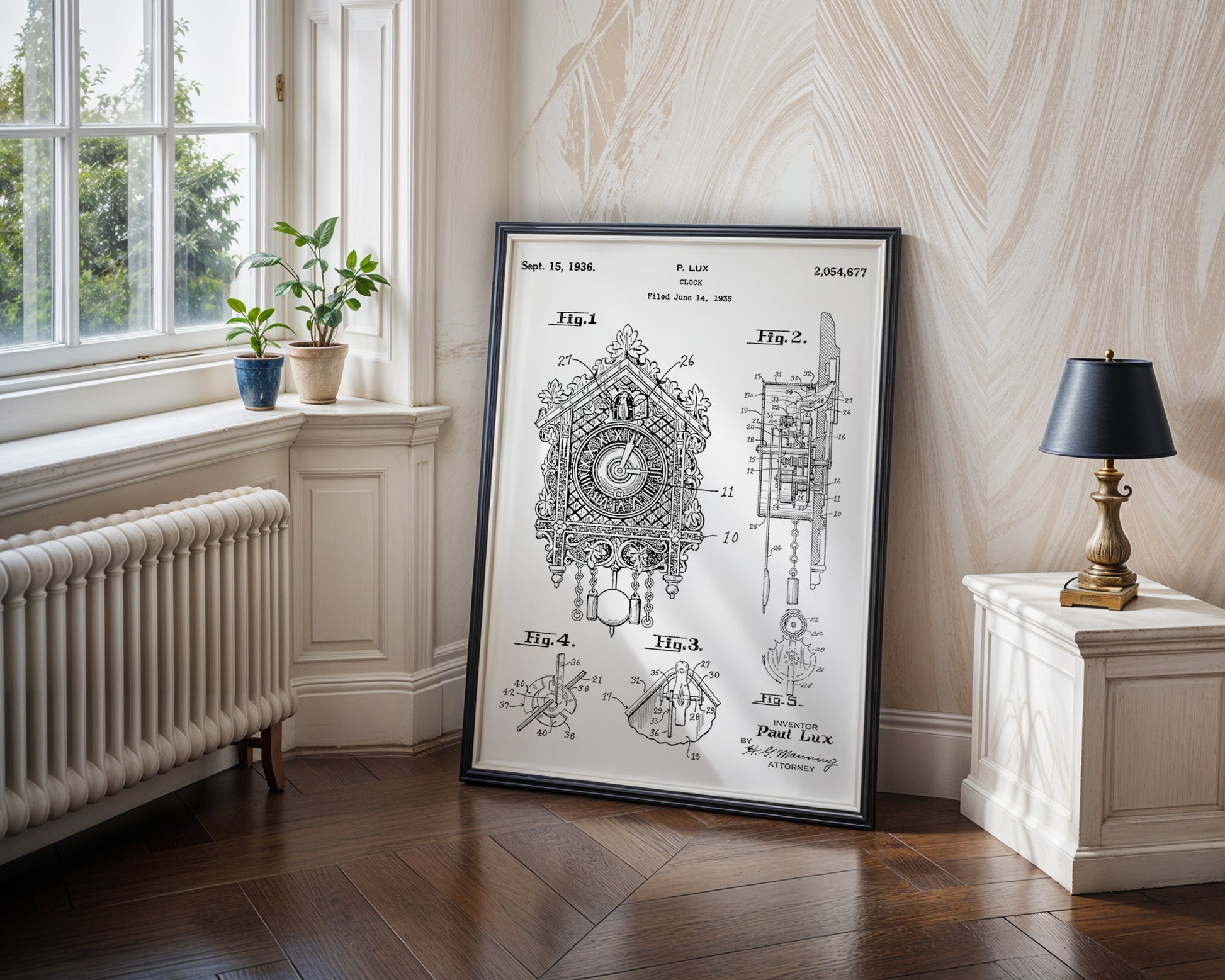 Clock 1936 Patent Poster - GroovyGrove