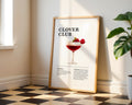 Clover Club Cocktail Recipe Poster - GroovyGrove